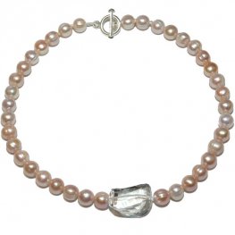 A Fresh Water Pearl Necklace Pink Pearls