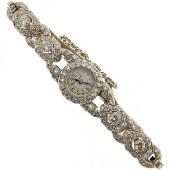Art Deco Diamond Watch - Click Image to Close