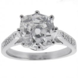 A sensational Certificated Old Cushion Cut Diamond Ring