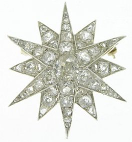 An Antique Victorian Diamond Star Brooch