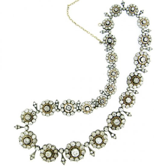 Victorian Old Cut Diamond Necklace - Click Image to Close