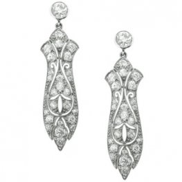 Diamond Drop Art Deco Earrings Cica 1925