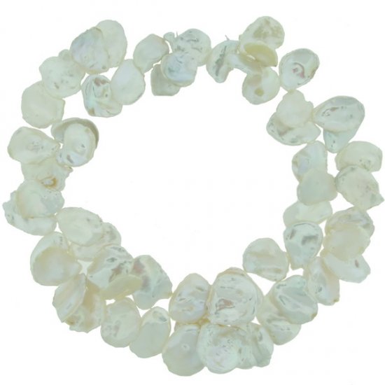 White Keshi Pearl Necklace - Click Image to Close