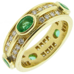 Emerald Ring. A Diamond Emerald Eternity Ring - Click Image to Close
