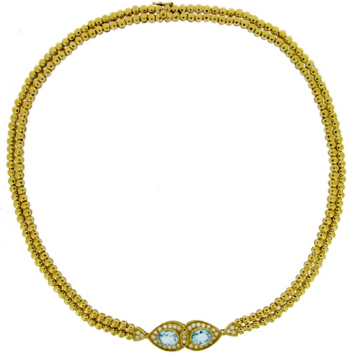 Vintage Aquamarine Necklace - Click Image to Close