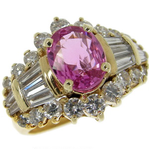 PINK SAPPHIRE. A Diamond Pink Sapphire Ring - Click Image to Close
