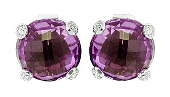 Briolette Amethyst and Diamond Earrings - Click Image to Close