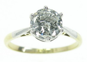 1920's Solitaire Diamond Engagement Ring - Click Image to Close