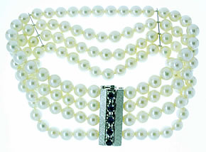 earl Bracelet designed as a Cultured Pearl & Sapphire Bracelet - Click Image to Close