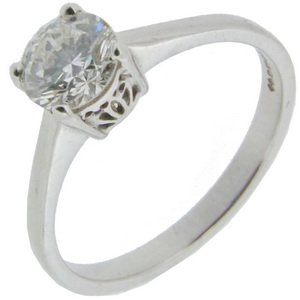 Diamond Solitaire ring .62 G VVS2 - Click Image to Close