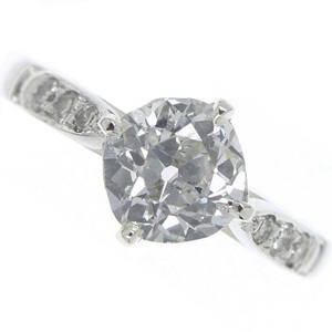 Victorian Old Brilliant Cut Diamond solitaire engagement ring - Click Image to Close