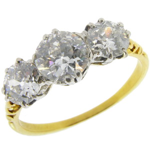 Edwardian Diamond Three Stone Ring Circa 1910 - Click Image to Close