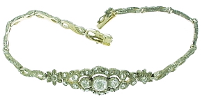 Vintage Diamond Bracelet Rose cut diamonds Length 17.5cms approx - Click Image to Close