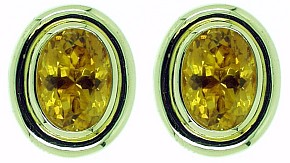 Contemporary Pair of Citrine Single Stone Earrings - Click Image to Close
