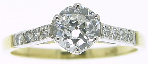 Victorian Old Cut Diamond solitaire engagement ring - Click Image to Close