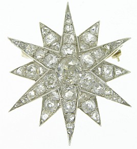 An Antique Victorian Diamond Star Brooch - Click Image to Close