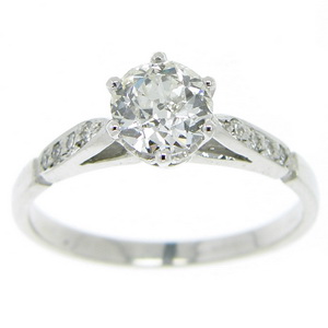 An old cut diamond solitaire engagement ring - Click Image to Close
