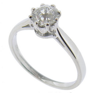 Victorian Old Cut Diamond 1.15cts solitaire engagement ring 18ct - Click Image to Close