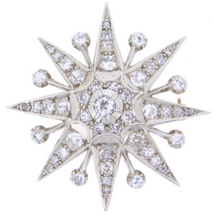 Victorian Diamond Star Brooch - Click Image to Close