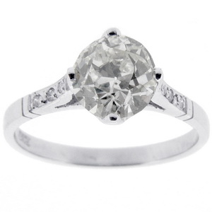 18ct White Gold Edwardian Diamond single stone Ring - Click Image to Close