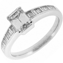 Diamond Emerald cut .ring 54cts - baguette diamond shoulders .50 - Click Image to Close