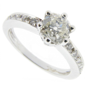 Edwardian Cushion Cut Diamond Solitaire Ring - Click Image to Close