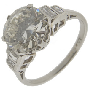 Art deco Solitaire ring 1.58 carats - Click Image to Close