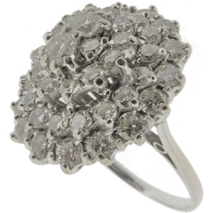 An Enchanting Diamond Cluster Dress Ring. Circa 1970. - Click Image to Close