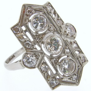 Art Deco diamond Ring - Click Image to Close