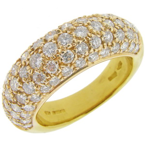 18ct Yellow Gold Pave Diamond Ring - Click Image to Close