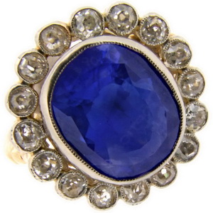 Vintage Sapphire and Diamond Ring - Click Image to Close