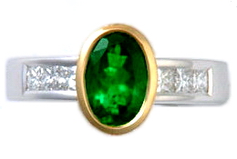 A contemporary Emerald ring