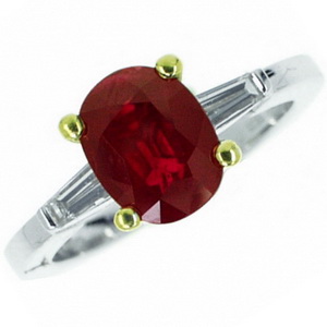 18k Ruby Solitaire Ring - Click Image to Close