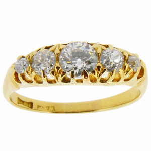 Edwardian Graduating Diamond 5st Ring - Click Image to Close