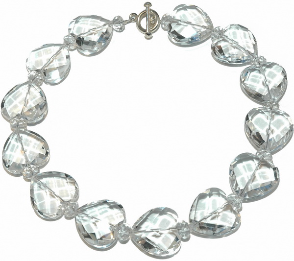 A Rock Crystal Necklace with Heart Biolettes - Click Image to Close