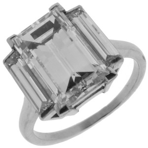Art Deco Baguette Diamond ring - 3.47 carats - Click Image to Close