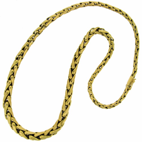 Yellow Gold 'SPIGA' solid chain - 19inches - Click Image to Close