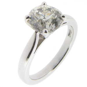 Antique cushion cut diamond solitaire ring - Click Image to Close