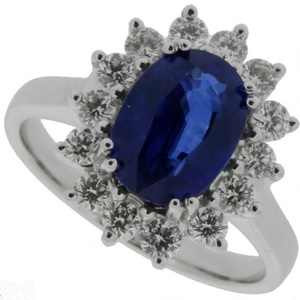 Sapphire and Diamond Engagement ring - Click Image to Close