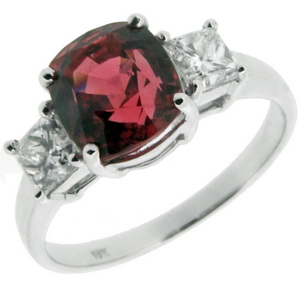 A Diamond and pink spinel ring - Click Image to Close