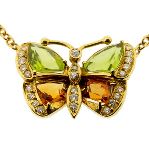 Gemstone Butterfly Necklace - Click Image to Close
