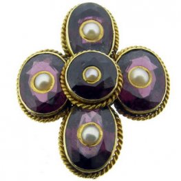 Antique Gem and Pearl Brooch