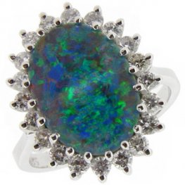 Opal Doublet and Diamond cluster Ring