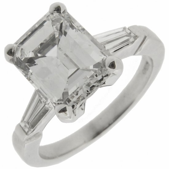 Emerald Cut Diamond Ring- 2.04 cts F VS2 - Click Image to Close