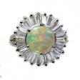 Opal and Baguette Diamond cluster Ring