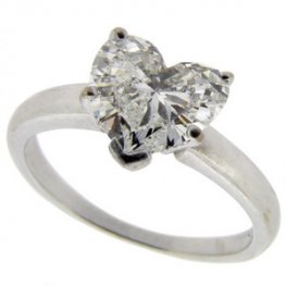 Vintage Heart shape diamond ring 1.57 G VVS2