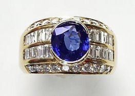 A Sapphire & Diamond Ring