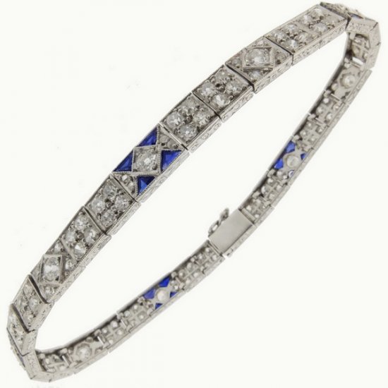 Art Deco diamond bracelet - Click Image to Close
