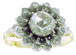 Vintage Rose Cut Diamond Cluster Ring