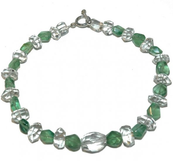 A Green Fluorite and Rock Crystal Necklace - Click Image to Close